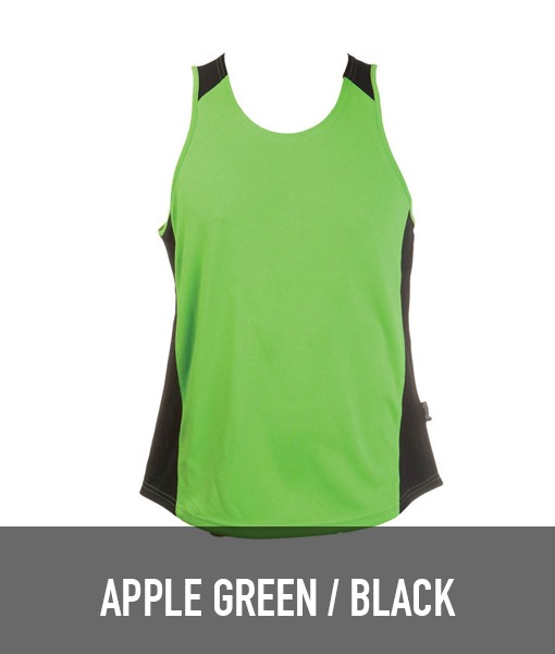 Aussie Pacific Premier Singlet Apple Green Black 1101