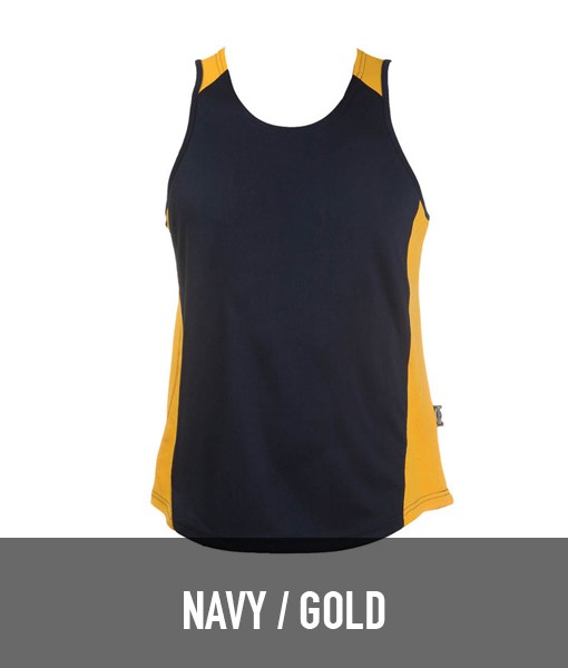 Aussie Pacific Premier Singlet Navy Gold 1101