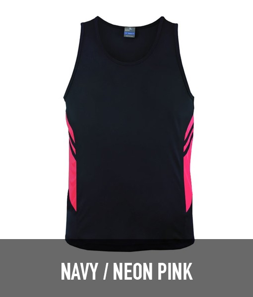 Aussie Pacific Tasman Singlet Navy Neon Pink 1111