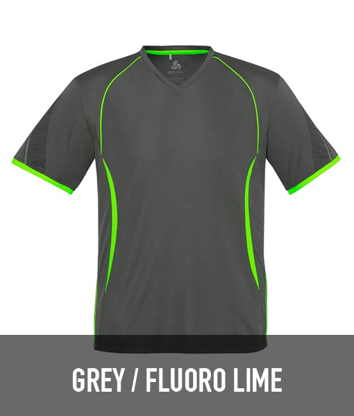 Biz Collection Razor T shirt Grey Fluoro Lime T406MS