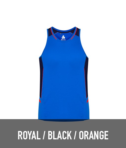 Biz Collection Renegade Singlet Royal Black Orange SG702M