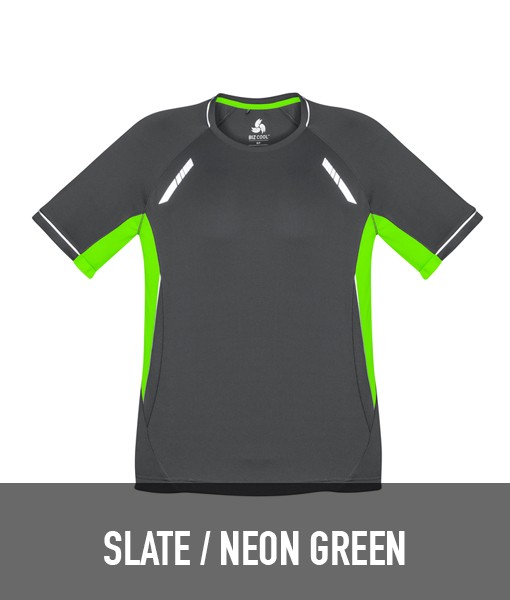 Biz Collection Renegade Tshirt Slate Neon Green SG701MS