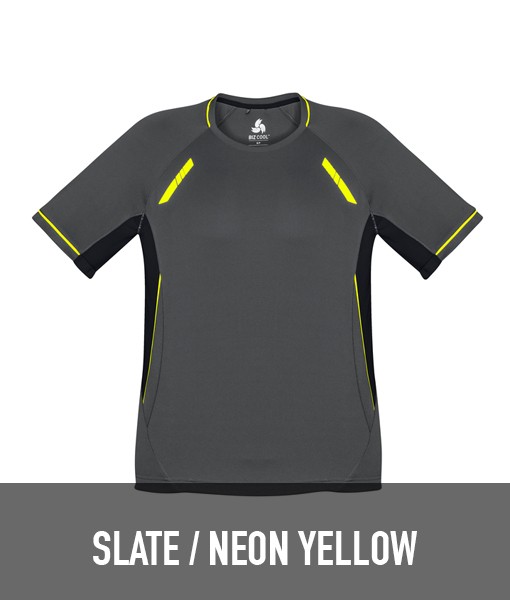 Biz Collection Renegade Tshirt Slate Neon Yellow SG701MS