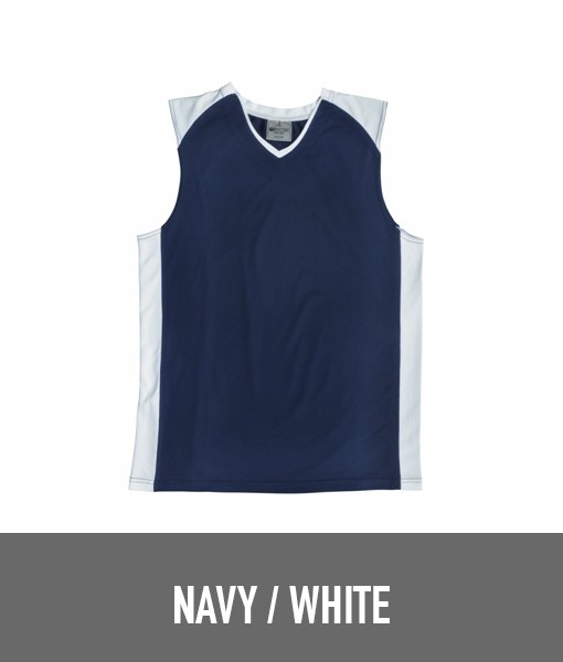 Bocini Basketball Singlet Navy White CT1205