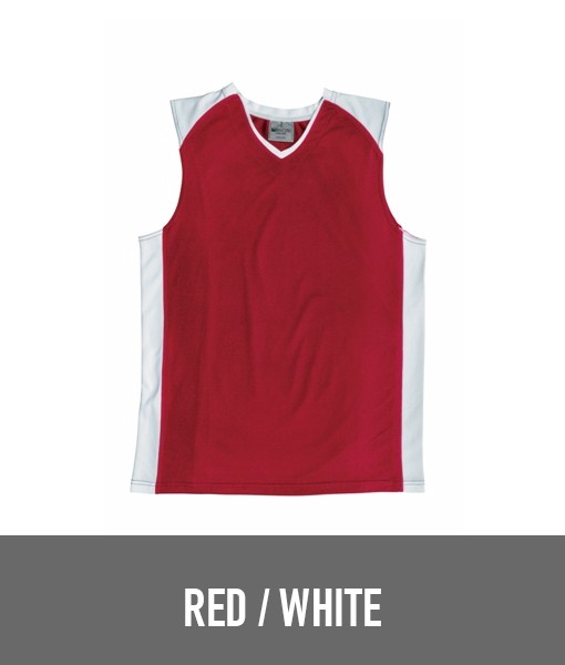 Bocini Basketball Singlet Red White CT1205