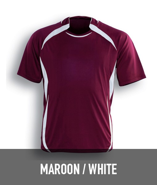 Bocini Breezeway Sports Tshirt Maroon White CT0750