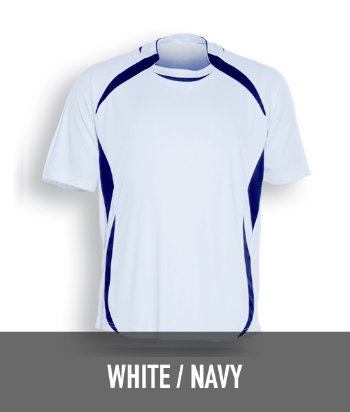 Bocini Breezeway Sports Tshirt White Navy CT0750