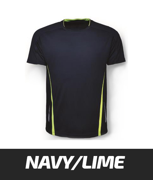 Bocini Elite T shirt Navy Lime CT1439