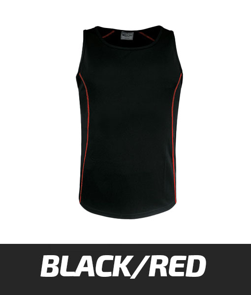 Bocini Essentials Singlet Black Red CT0926