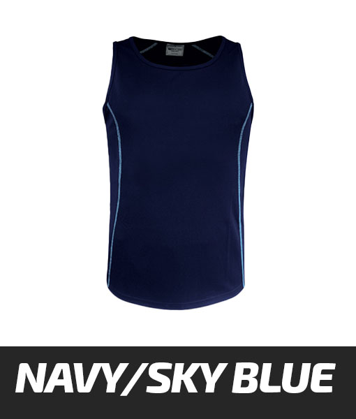 Bocini Essentials Singlet Navy Sky Blue CT0926