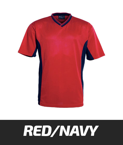 Bocini Soccer Panel Tshirt Red Navy CT838