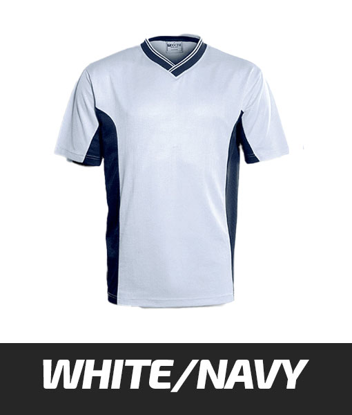 Bocini Soccer Panel Tshirt White Navy CT838