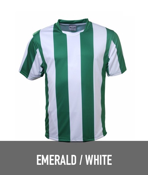 Bocini Sublimated Stripe T shirt Emerald White CT1102