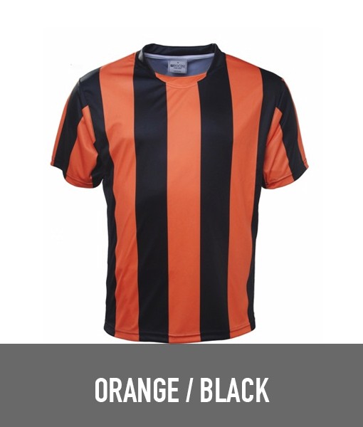 Bocini Sublimated Stripe T shirt Orange Black CT1102