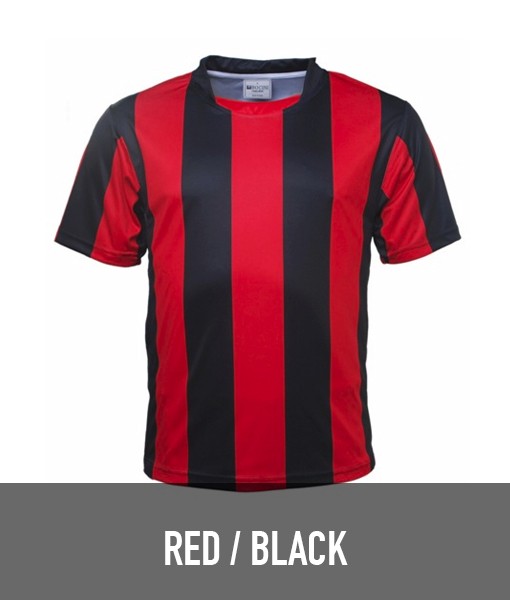 Bocini Sublimated Stripe T shirt Red Black CT1102