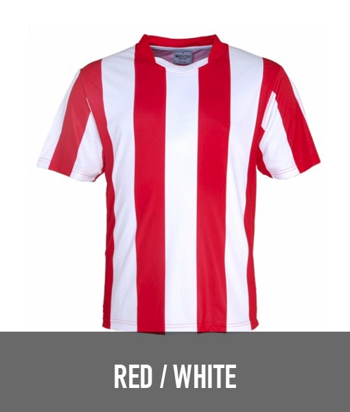 Bocini Sublimated Stripe T shirt Red White CT1102