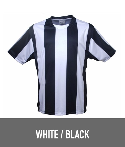 Bocini Sublimated Stripe T shirt White Black CT1102