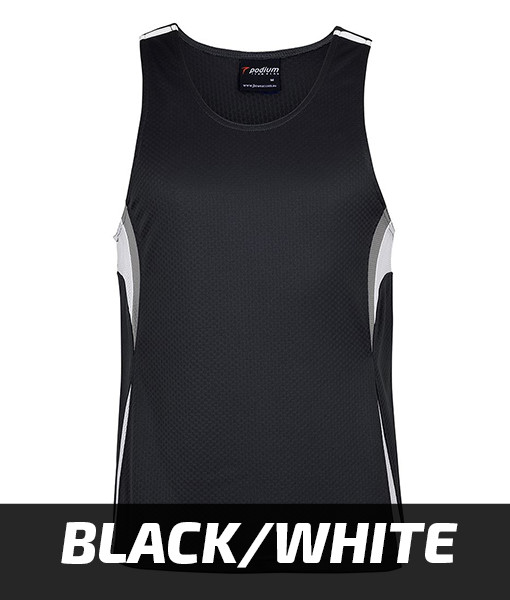 JBs Wear Cool Singlet Black White 7CJS