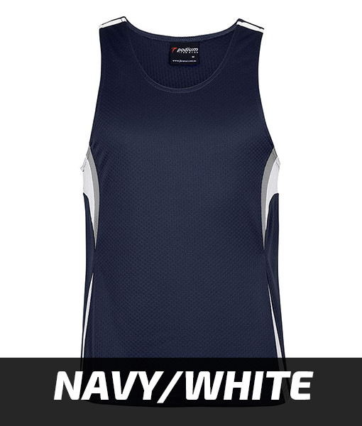 JBs Wear Cool Singlet Navy White 7CJS