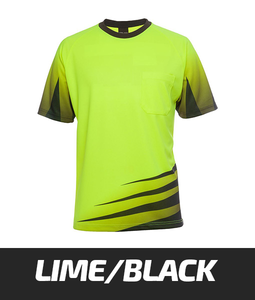 JBs Wear Hi Vis Rippa T shirt Lime Black 6HVRT
