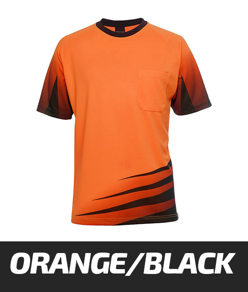 JBs Wear Hi Vis Rippa T shirt Orange Black 6HVRT