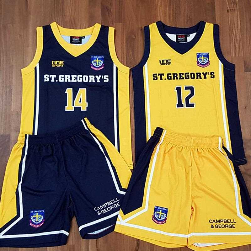 Singlet Shorts Basketball St Gregorys Combo Front