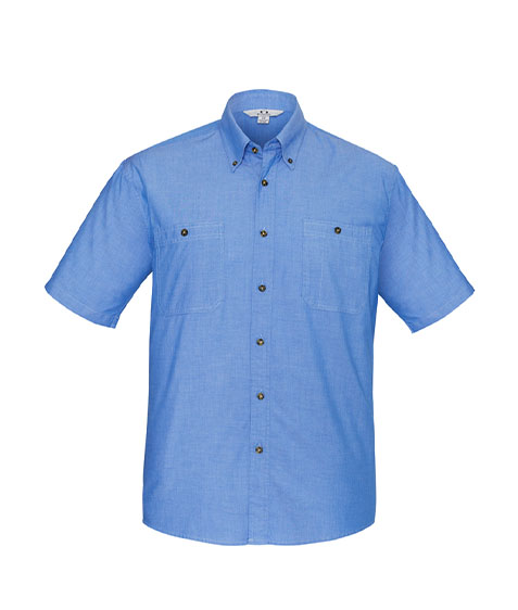 Men's Short Sleeve Chambray Shirt - Biz Collection (SH113)