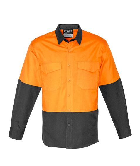 Men's Hi-Vis Rugged Cooling Long Sleeve Shirt - Syzmik Workwear (ZW128)