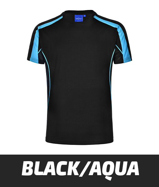 Winning Spirit Hi Vis Rippa T shirt Black Aqua TS53