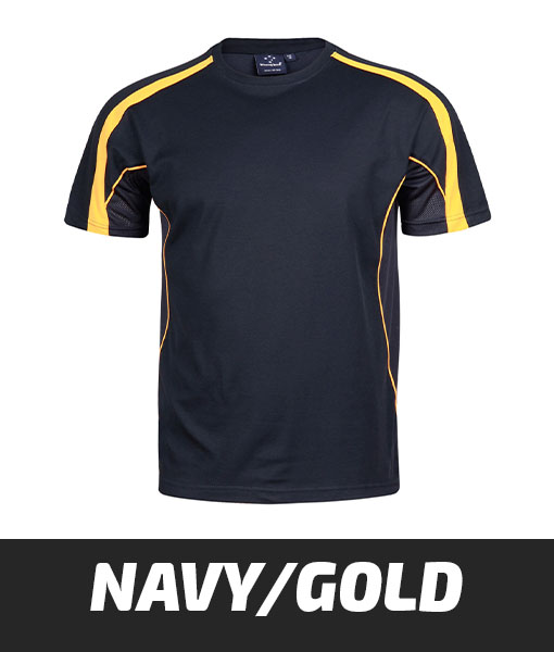 Winning Spirit Hi Vis Rippa T shirt Navy Gold TS53