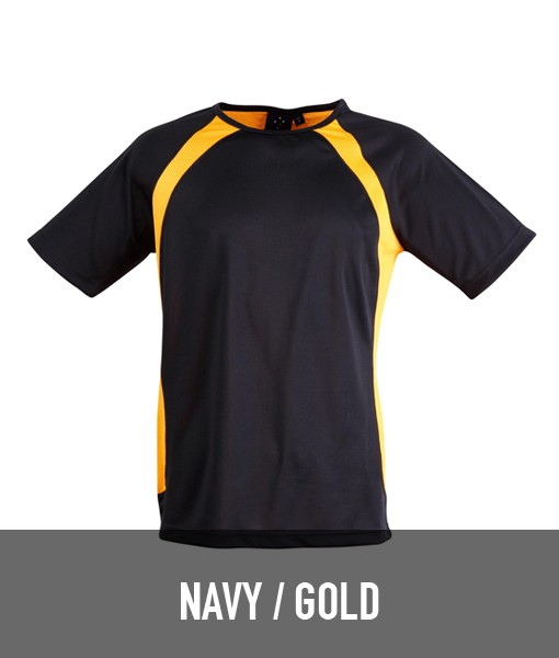 Winning Spirit Sprint T shirt Navy Gold TS71