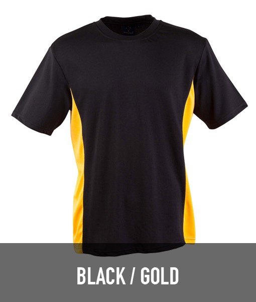 Winning Spirit Teammate Contrast T shirt Black Gold TS12