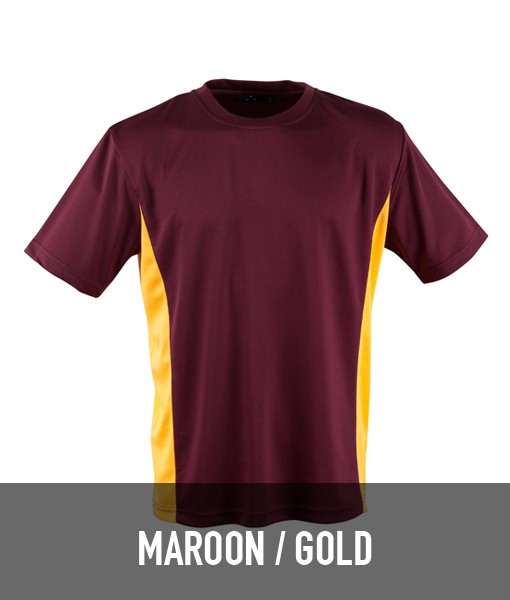 Winning Spirit Teammate Contrast T shirt Maroon Gold TS12