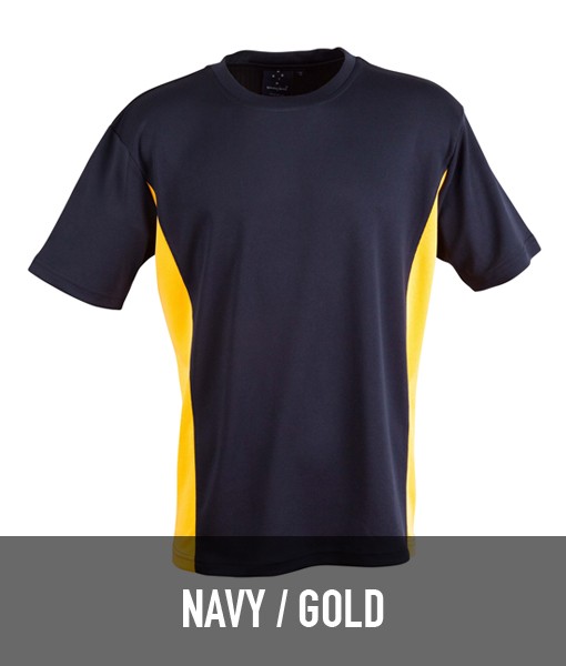 Winning Spirit Teammate Contrast T shirt Navy Gold TS12